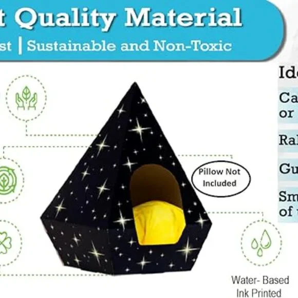 Cat Teepee Bed – Indoor Pet Tent House for Cats, Kittens & Small Dogs 🏕️🐾 - Picture 4 of 12